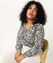 Chemise à manches longues imprimée femme grande taille